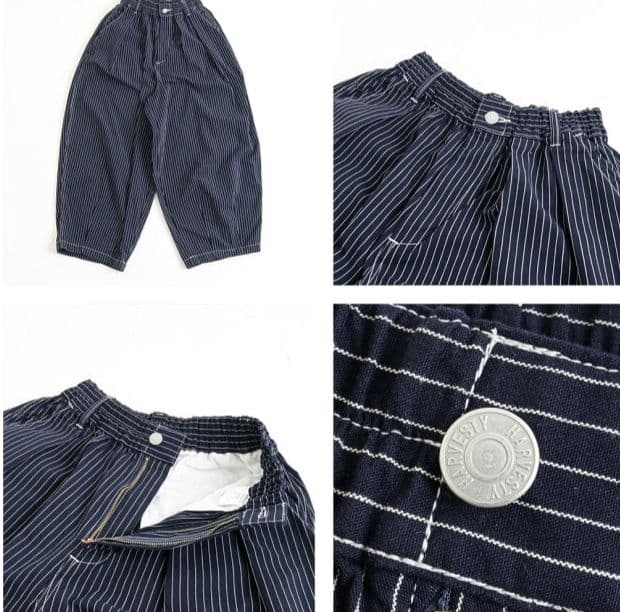 新品　 HARVESTY ハーベスティ ペンシルストライプ サーカスパンツ