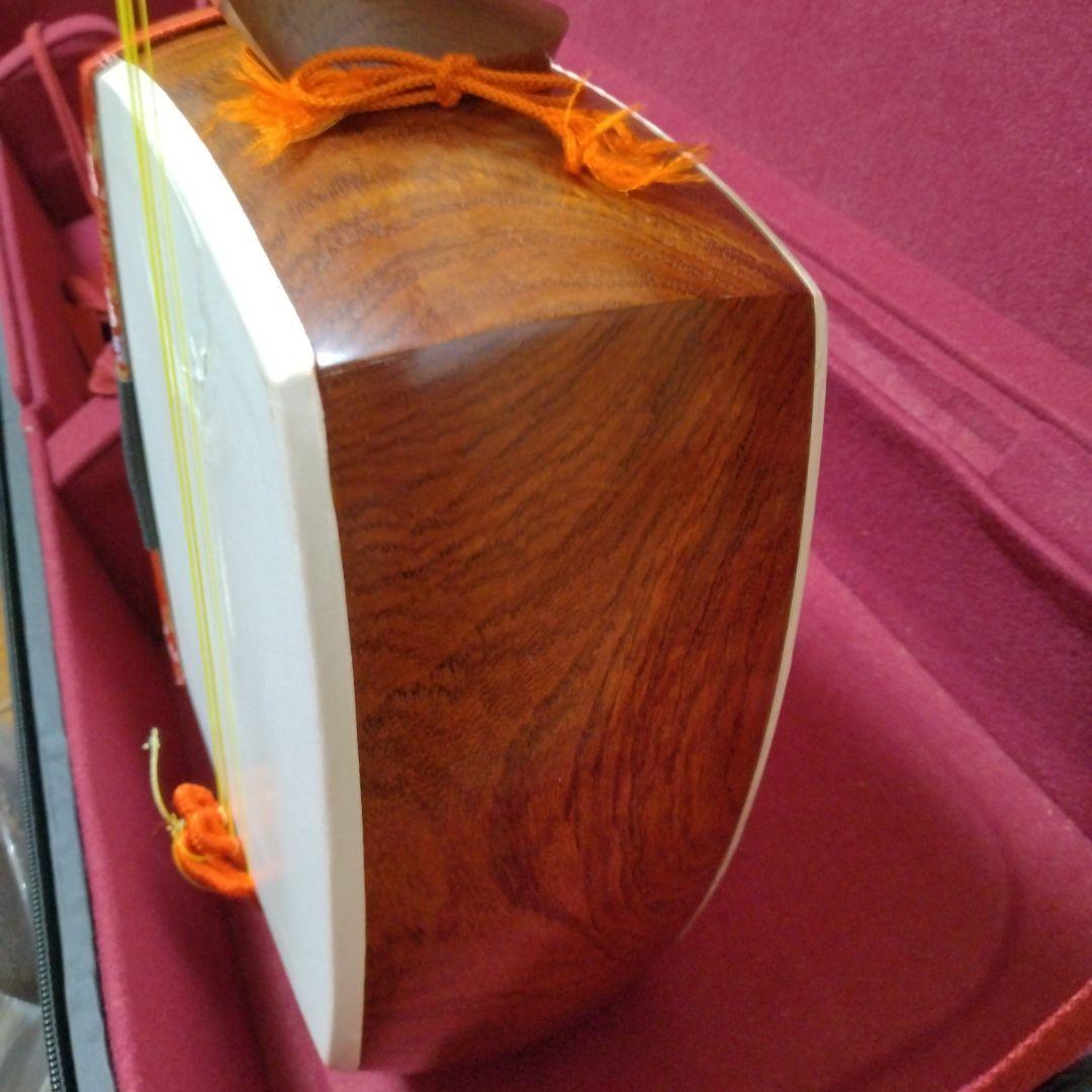 長唄三味線 花梨 細棹 初心者セット 破れなし すぐ練習可