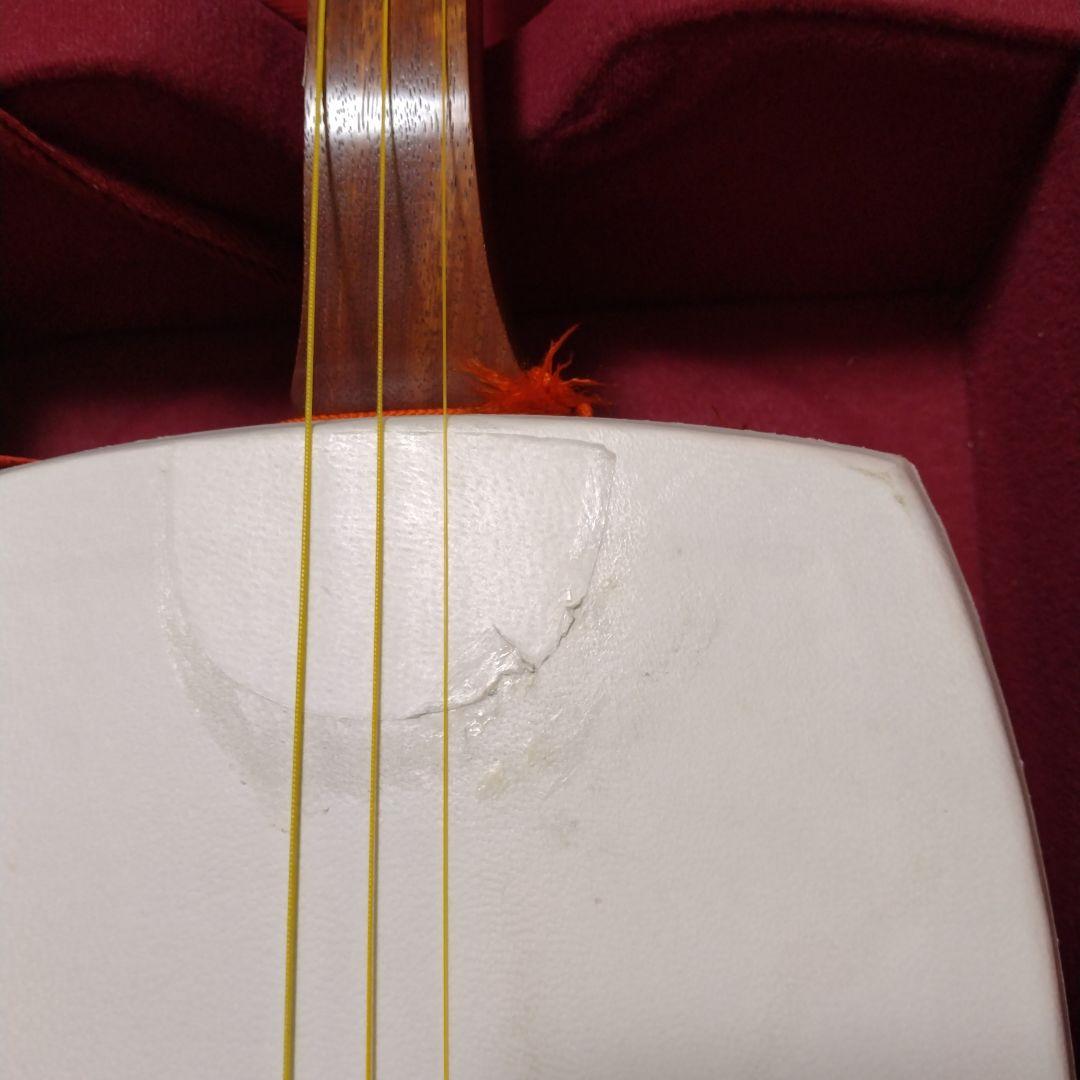 長唄三味線 花梨 細棹 初心者セット 破れなし すぐ練習可