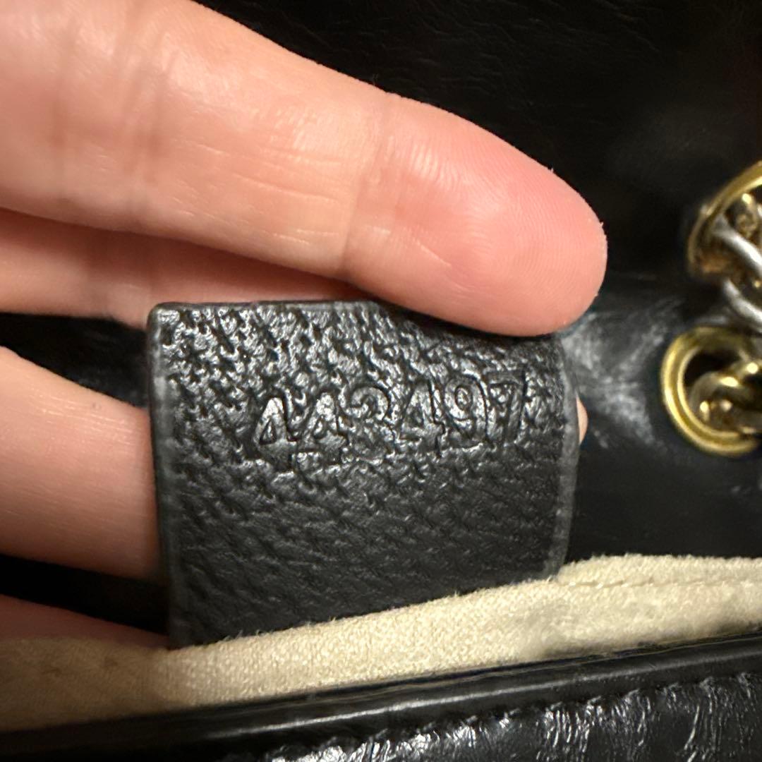 Gucci ブラック レザー ショルダーバッグ