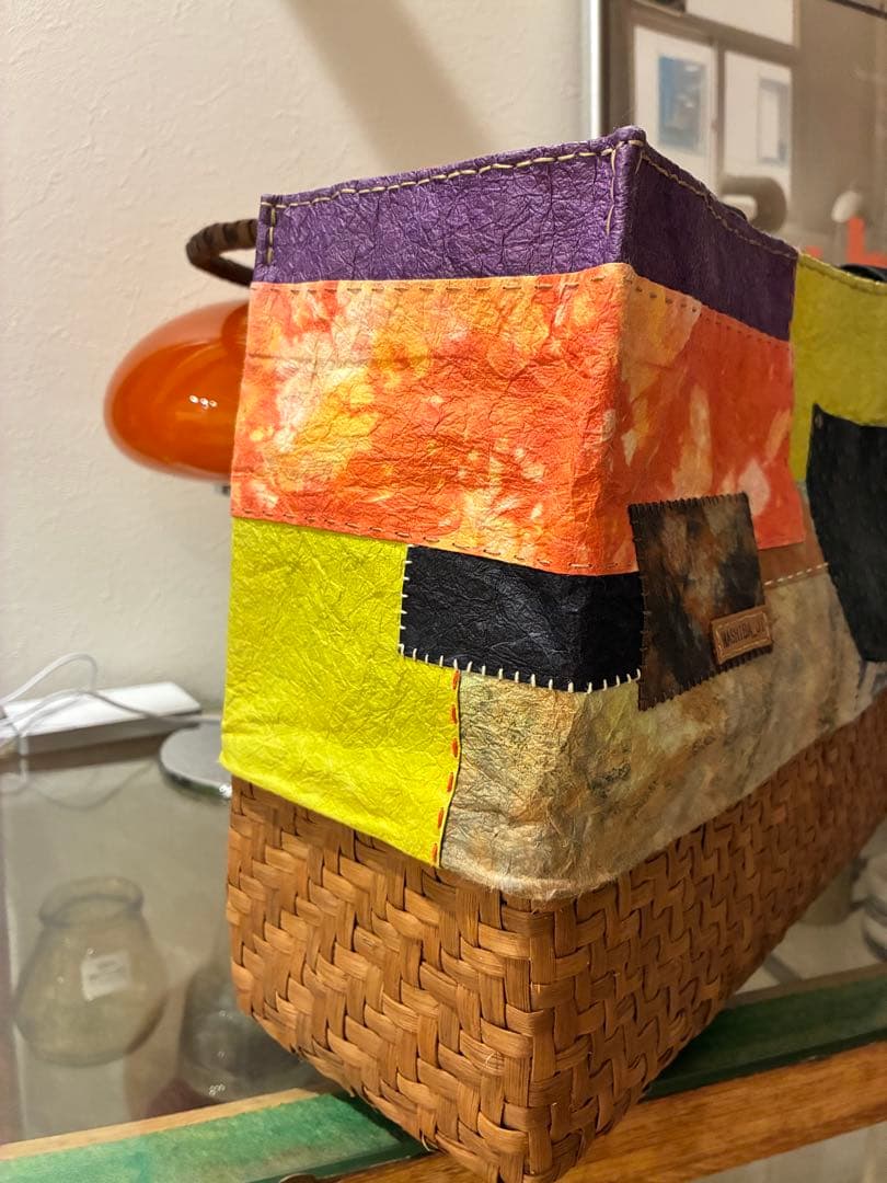 和紙場地　山葡萄　かごバッグ