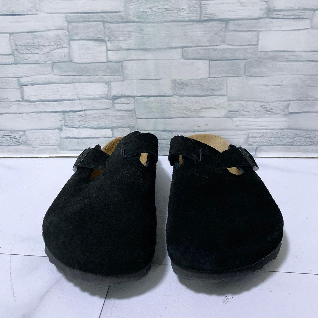 美品 ビルケンシュトック ボストン サボサンダル 26.5 スエード 黒