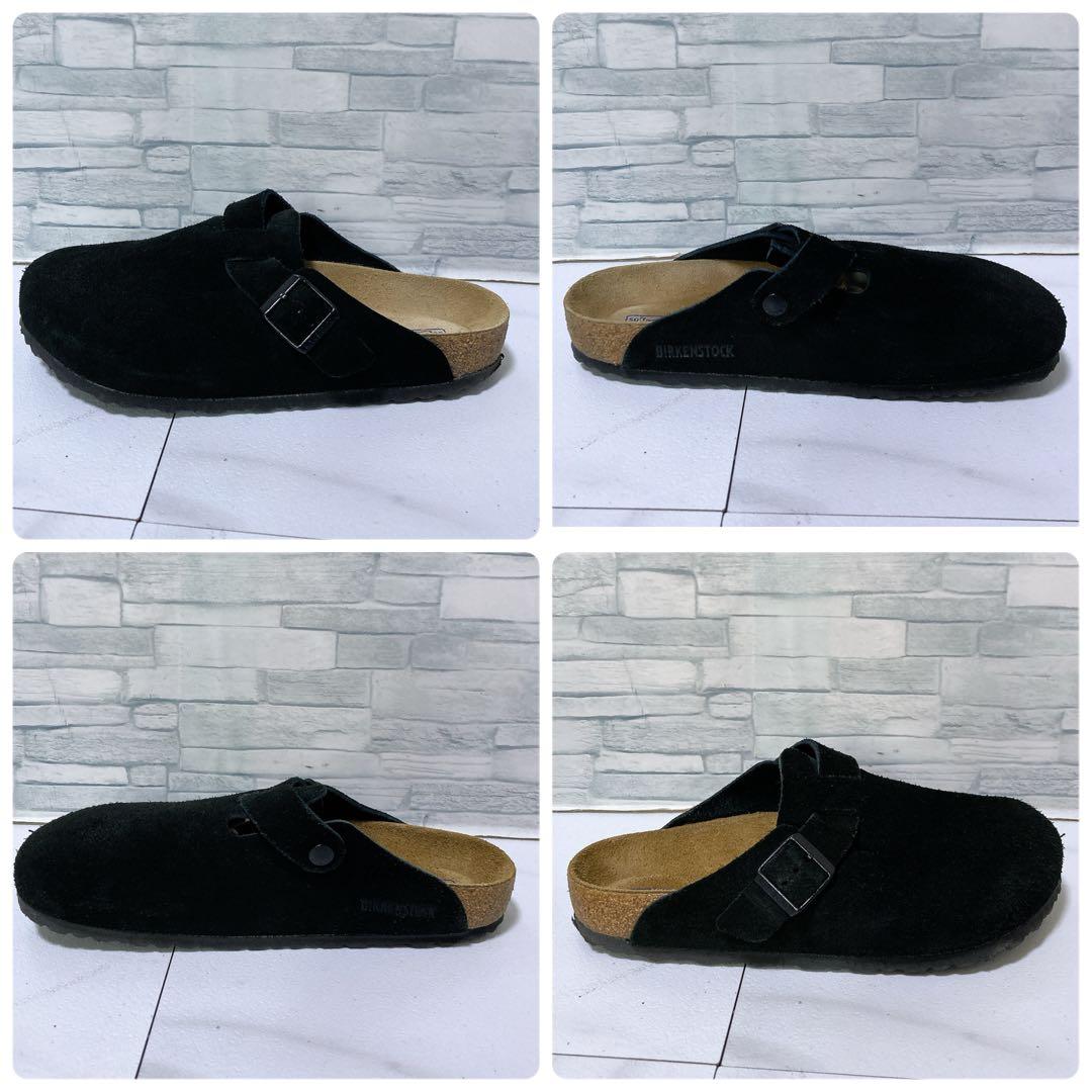 美品 ビルケンシュトック ボストン サボサンダル 26.5 スエード 黒