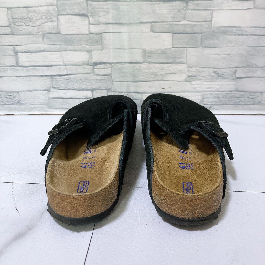 美品 ビルケンシュトック ボストン サボサンダル 26.5 スエード 黒