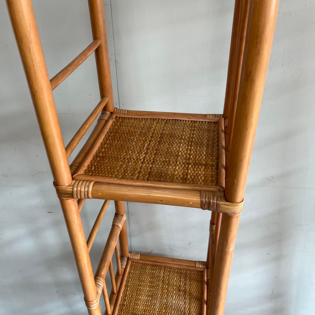 ヴィンテージ ラタン 籐 アーチ型 ハンガー ラック 昭和レトロ