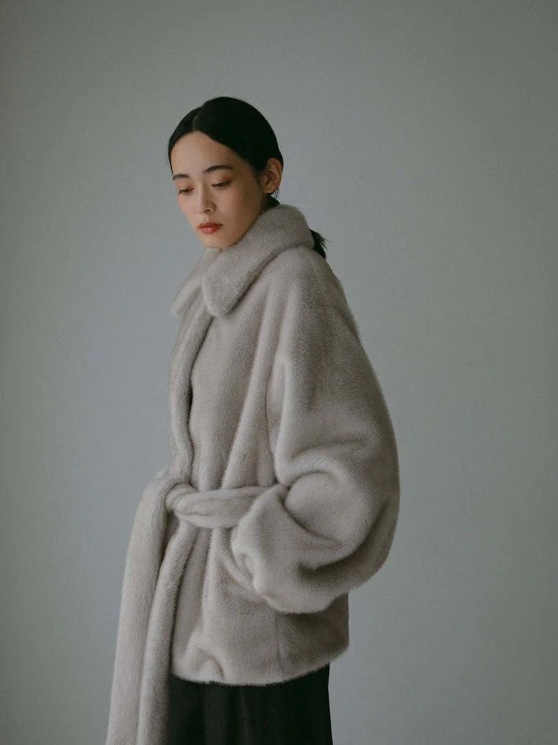 CASA FLINE スタンドカラーリサイクルファーコート