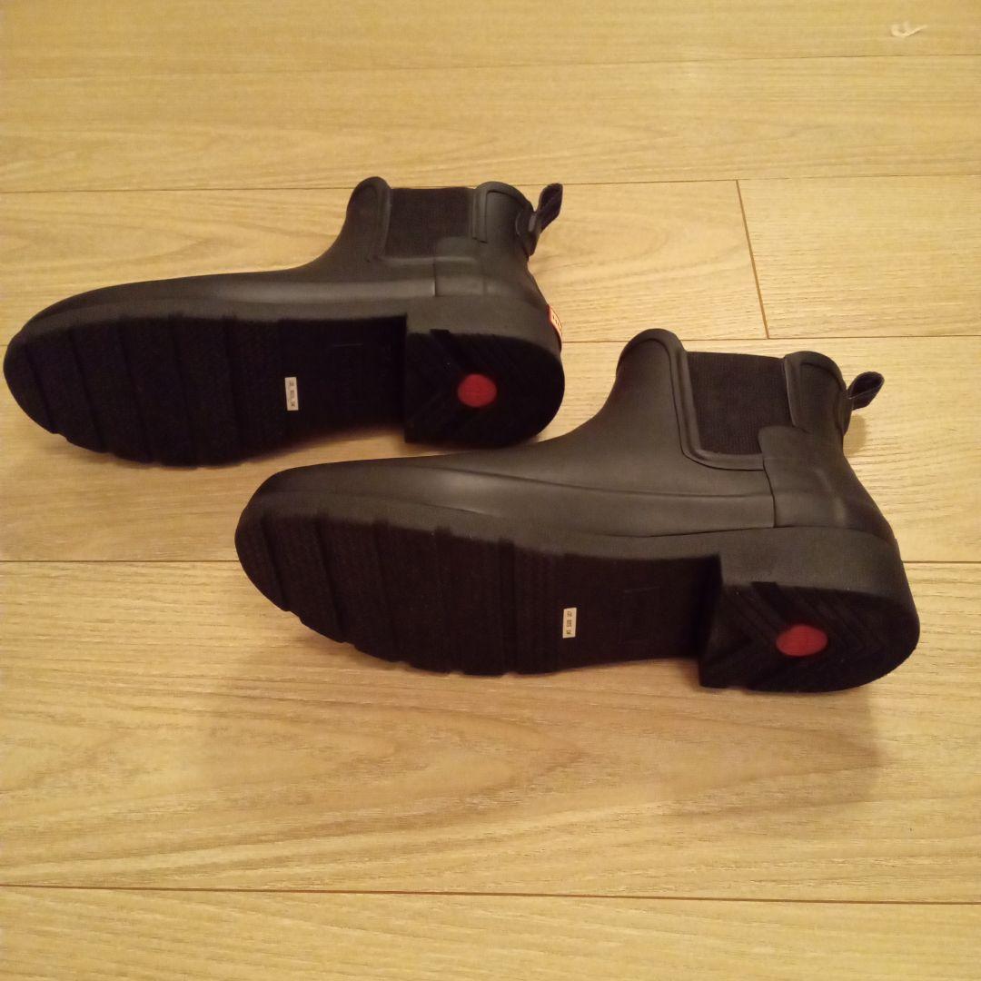 ハンター　チェルシーブーツ黒　UK5 24センチ