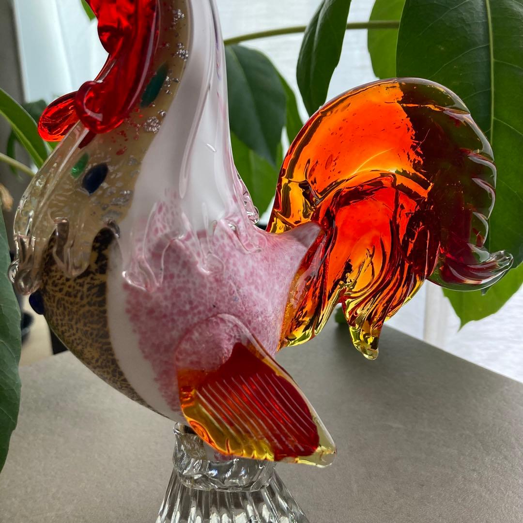 ムラノグラス　鶏　にわとり　MURANO ムラーノ　ヴェネツィア　ガラス細工