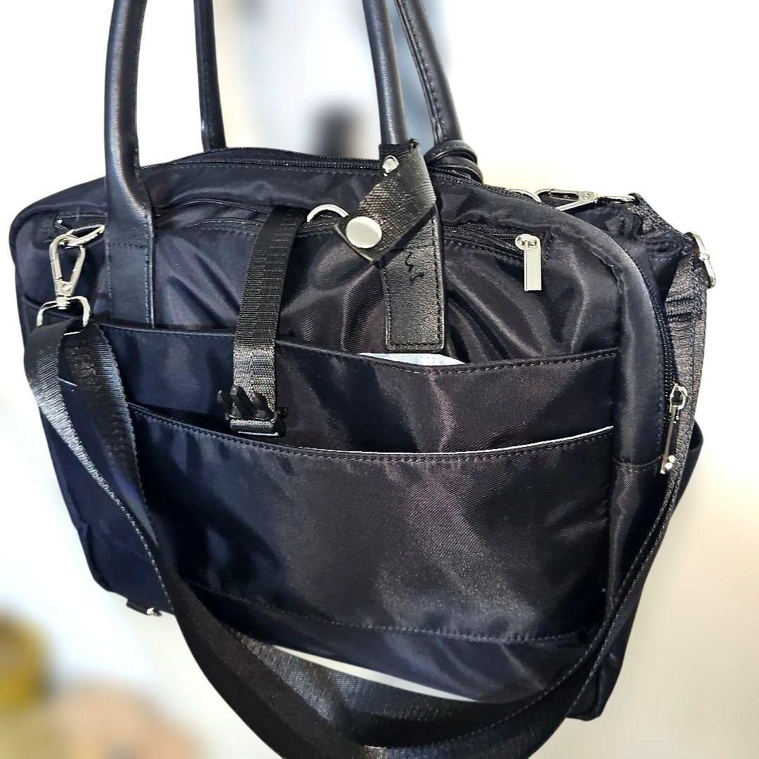 金具付き ナイロン 4way A4 PC収納 キャリーオンバッグ ブラック