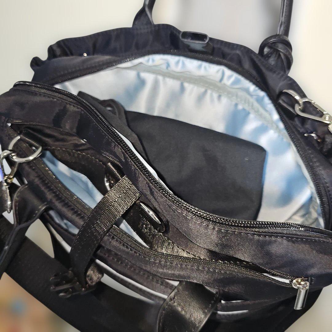 金具付き ナイロン 4way A4 PC収納 キャリーオンバッグ ブラック