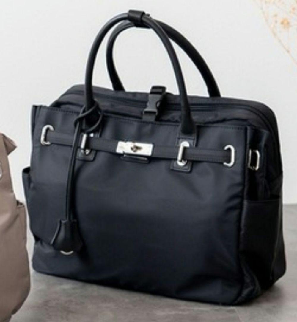 金具付き ナイロン 4way A4 PC収納 キャリーオンバッグ ブラック