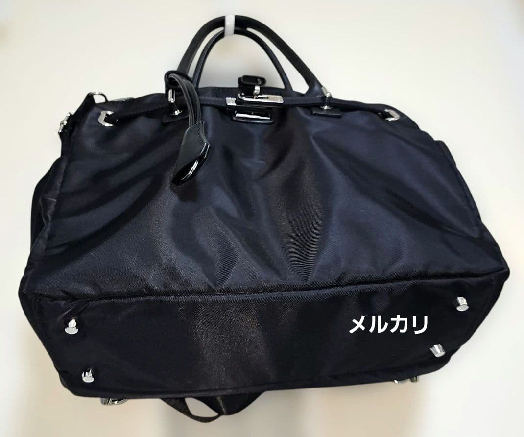 金具付き ナイロン 4way A4 PC収納 キャリーオンバッグ ブラック