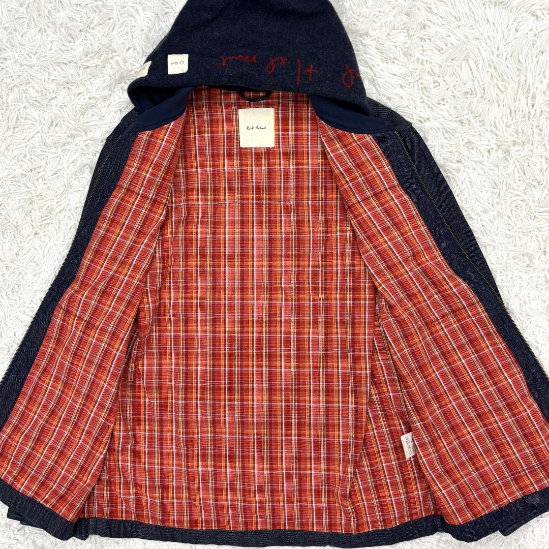 ☆希少☆ カールヘルム　デニムジャケット　L　ニットフード　ロゴ刺繍入り