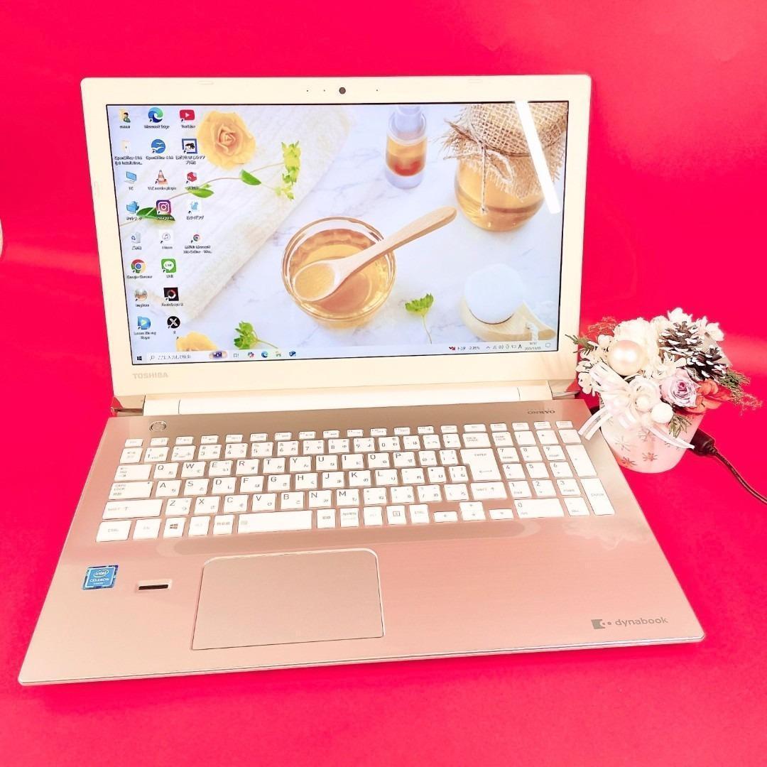 動作良好❣️ブルーレイ✨️おしゃれゴールド薄型ノートパソコン✨️快適SSDカメラ付き