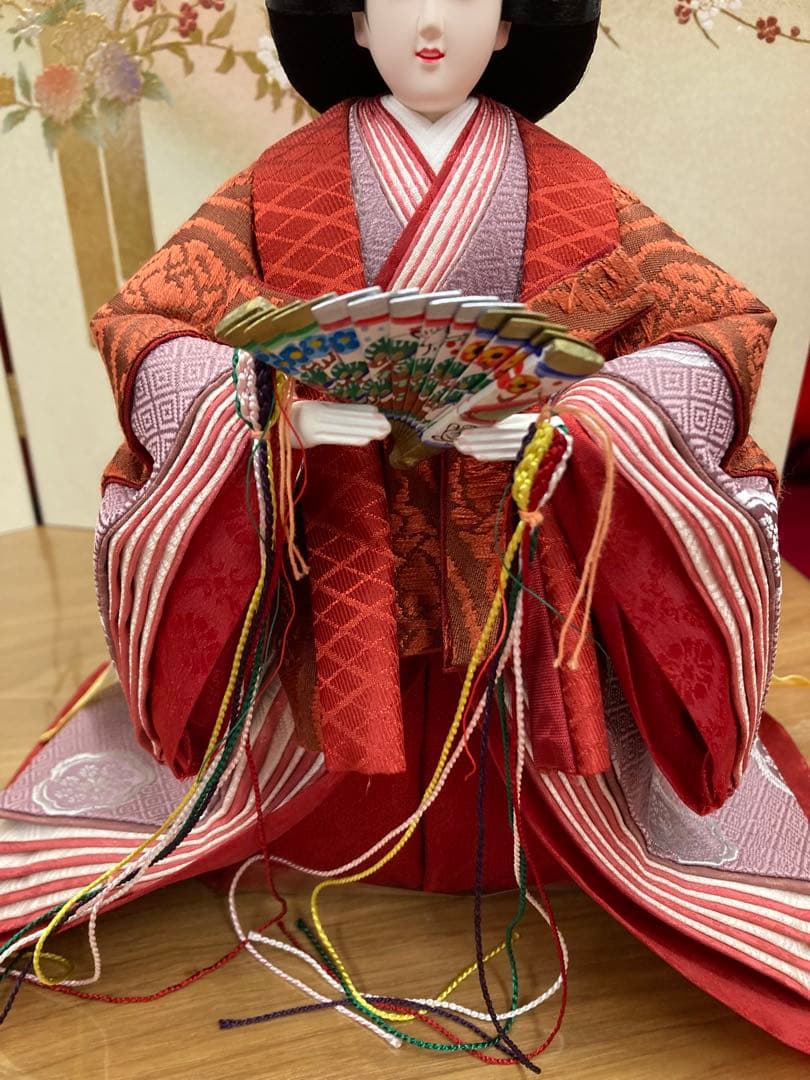 久月作 立雛人形 紫・赤