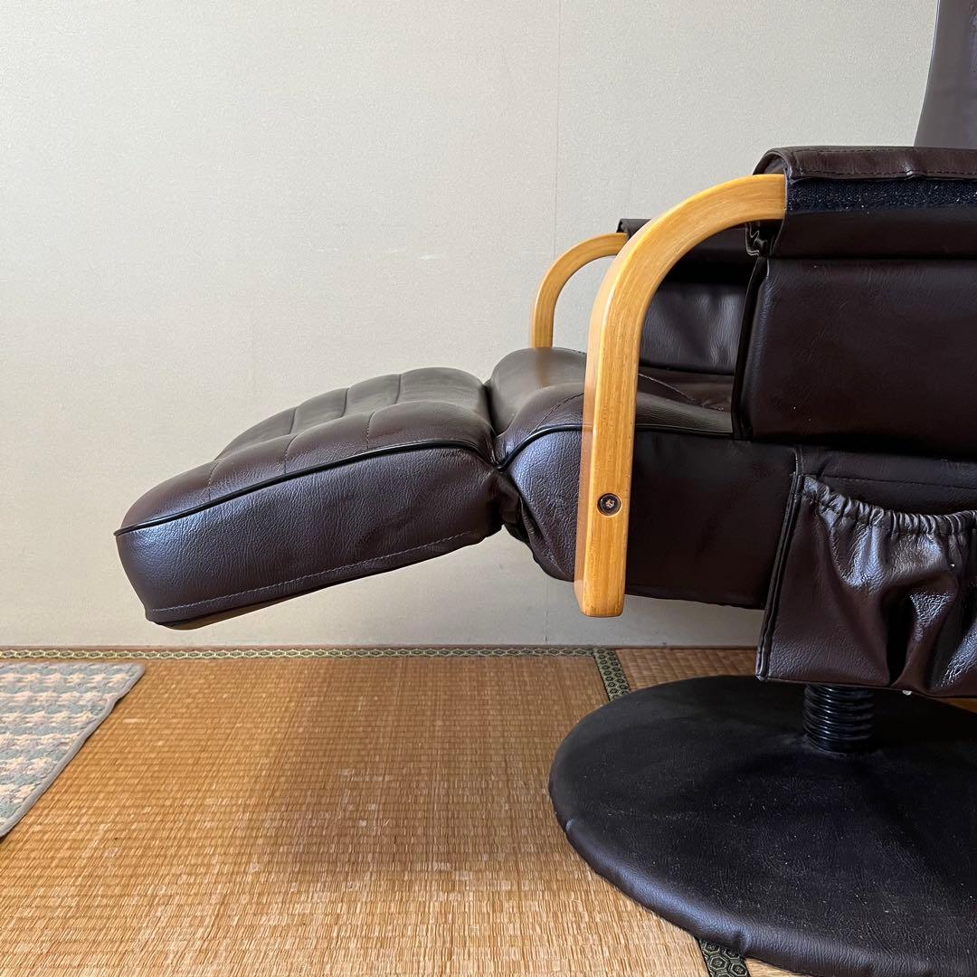 回転式リクライニングチェア　ブラウン