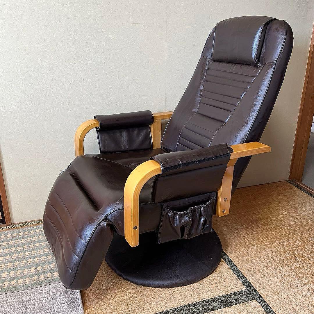 回転式リクライニングチェア　ブラウン