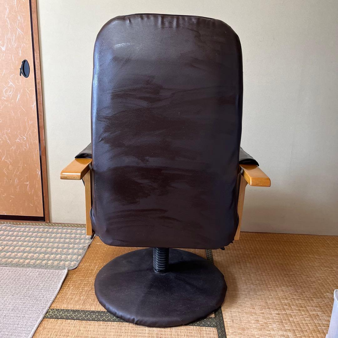 回転式リクライニングチェア　ブラウン