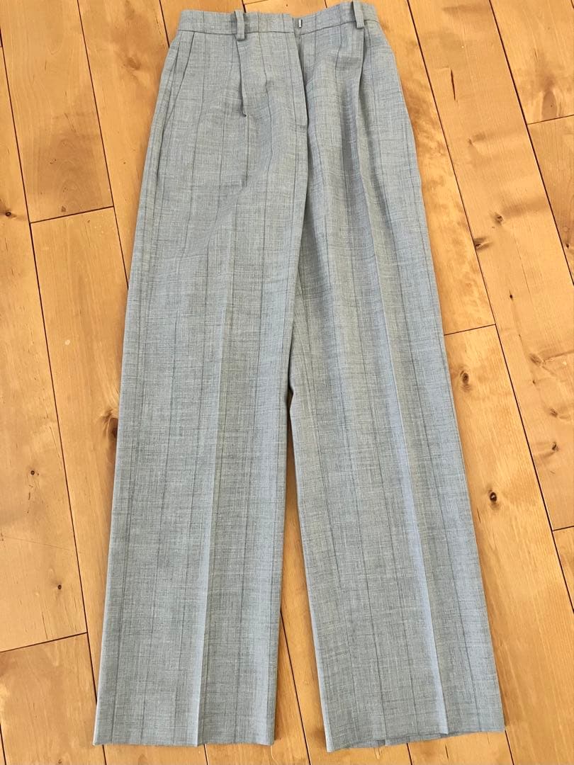 エルメス　マルジェラ期　カシミア100% グレー チェック柄 パンツ