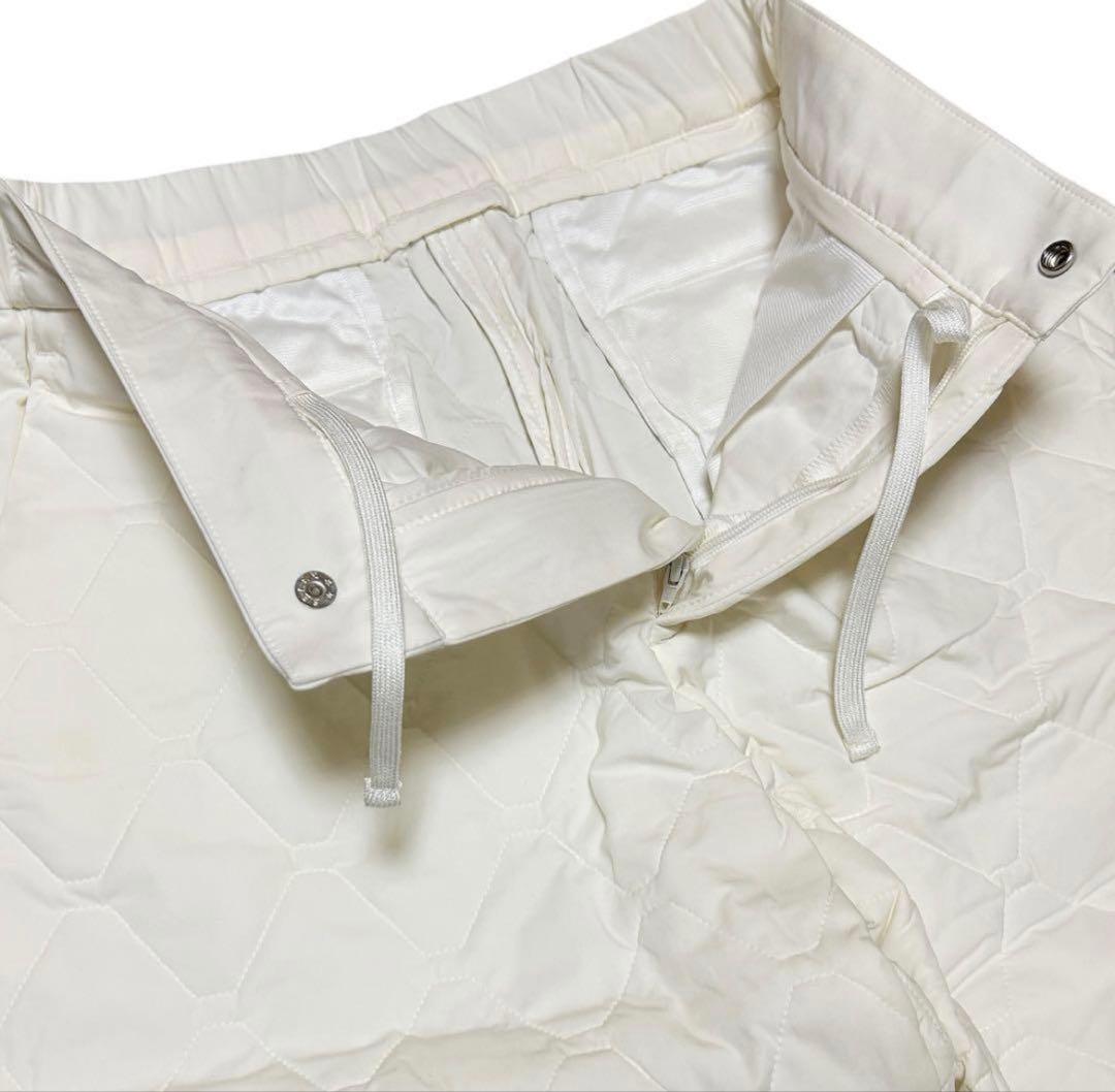 新品23区ゴルフMサイズ 防寒中綿キルティング パンツホワイト
