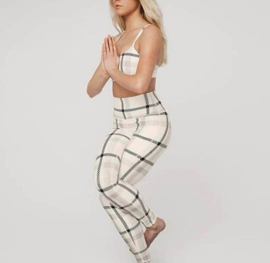 美品 alo yoga チェック柄スパッツ XXS