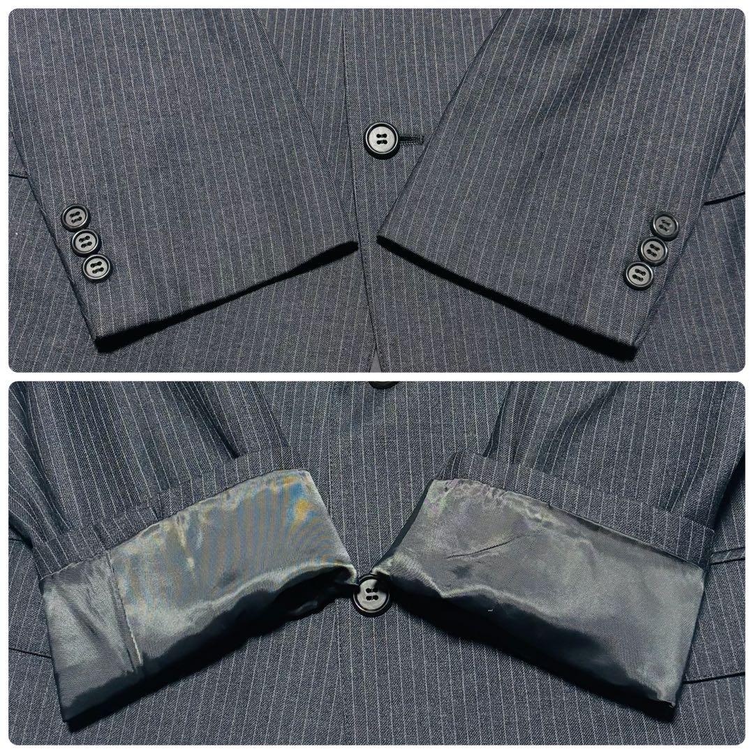 美品 ブルックス ブラザーズ 高級 スーツ ダークグレー ストライプ L相当