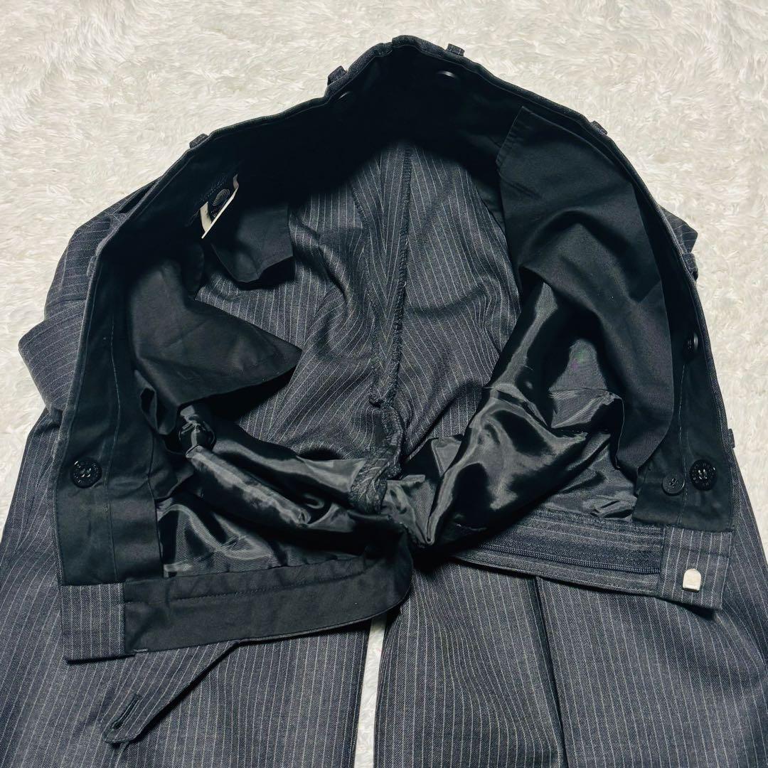 美品 ブルックス ブラザーズ 高級 スーツ ダークグレー ストライプ L相当