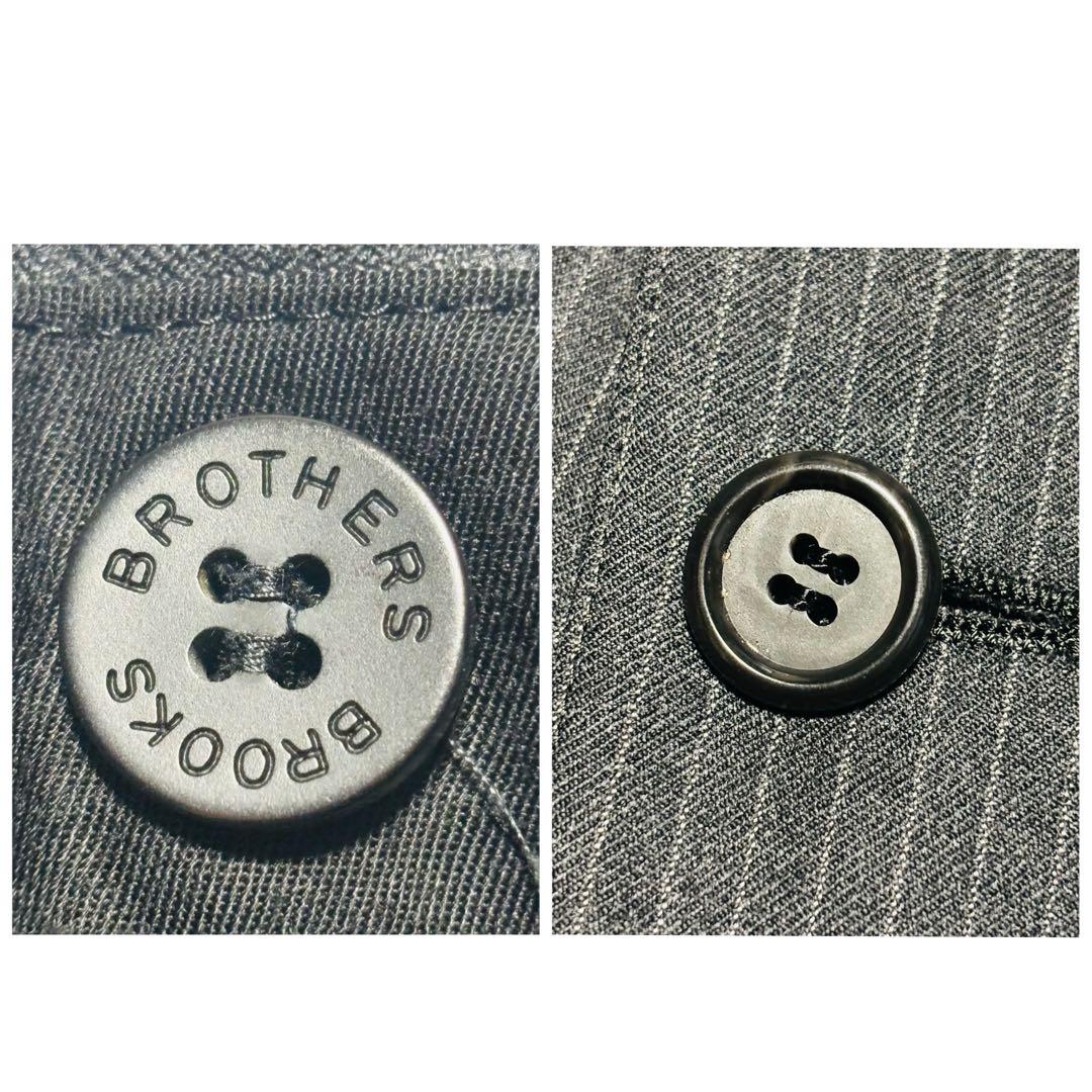 美品 ブルックス ブラザーズ 高級 スーツ ダークグレー ストライプ L相当