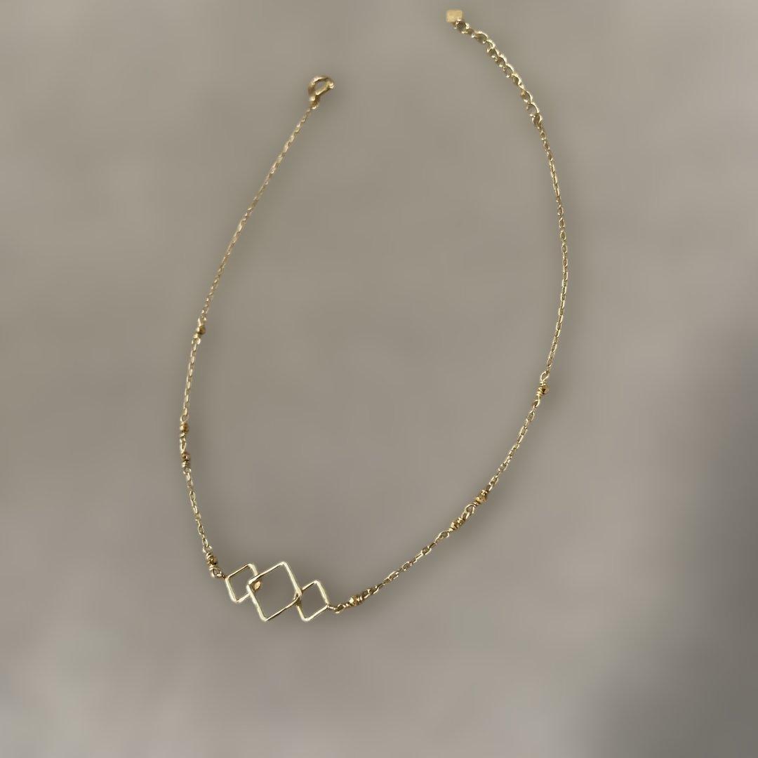 ゴールド 幾何学デザインアンクレット⭐︎K18 K10