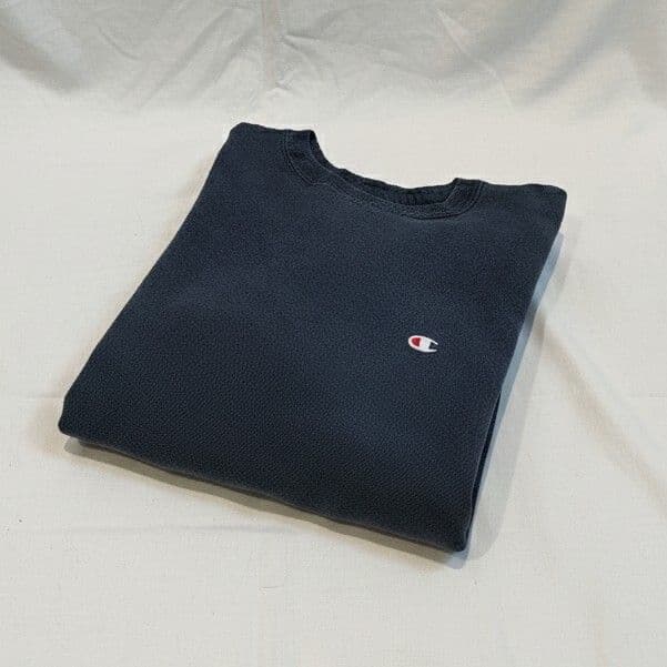 か*様 90s Champion リバースウィーブ 目あり XL 刺繍タグ 紺