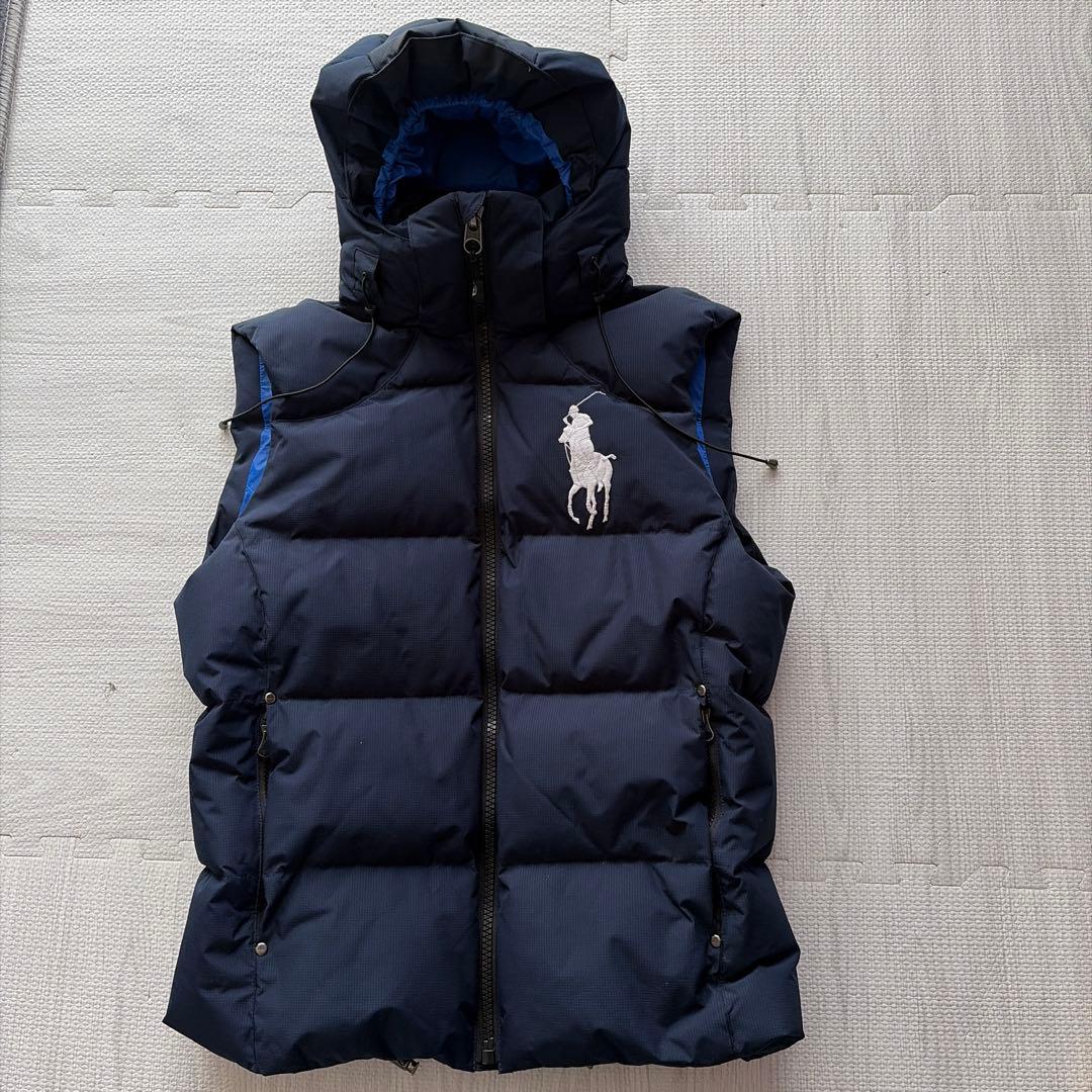 専用　ポロラルフローレン ダウンベスト ビッグポニー刺繍 ネイビー S