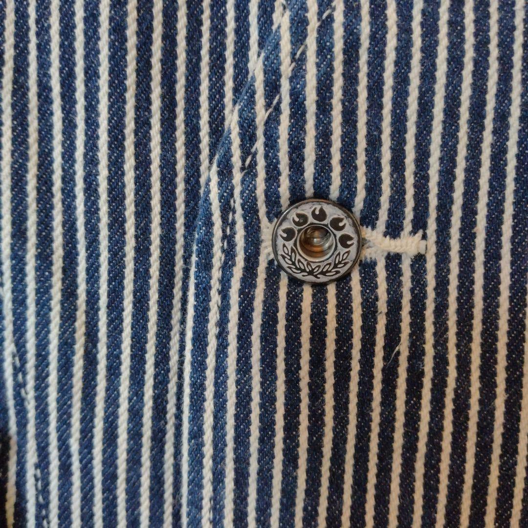 MOMOTARO JEANS ストライプ ノーカラージャケット 42