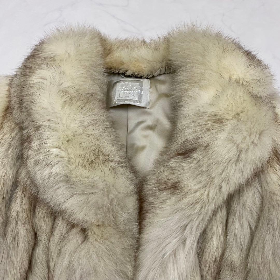良品★SAGA FOX 銀サガ 毛皮コート リアルファー シルバー系 13 ①
