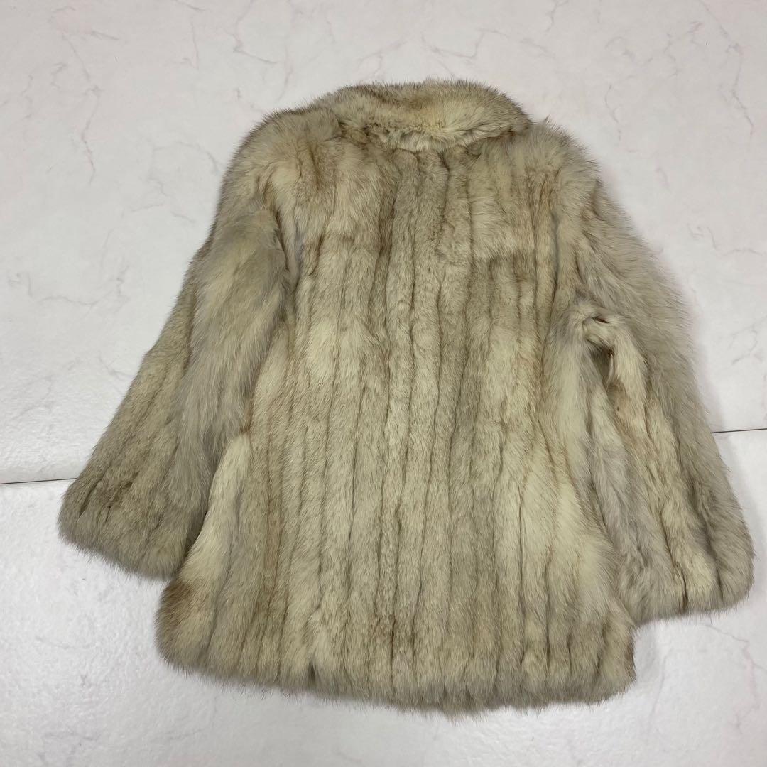 良品★SAGA FOX 銀サガ 毛皮コート リアルファー シルバー系 13 ①
