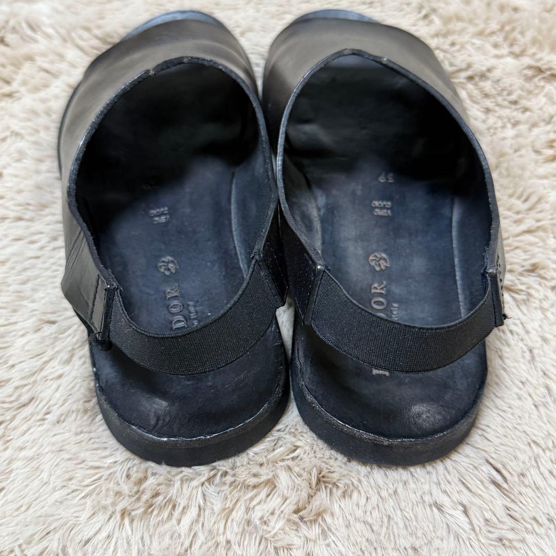 BRADOR ブラドール ダークブラウン レザー サンダル 39 イタリア