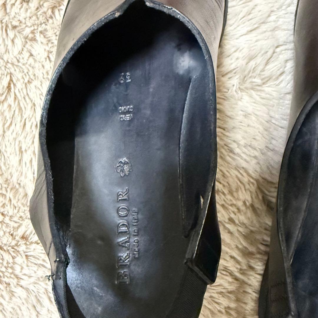 BRADOR ブラドール ダークブラウン レザー サンダル 39 イタリア