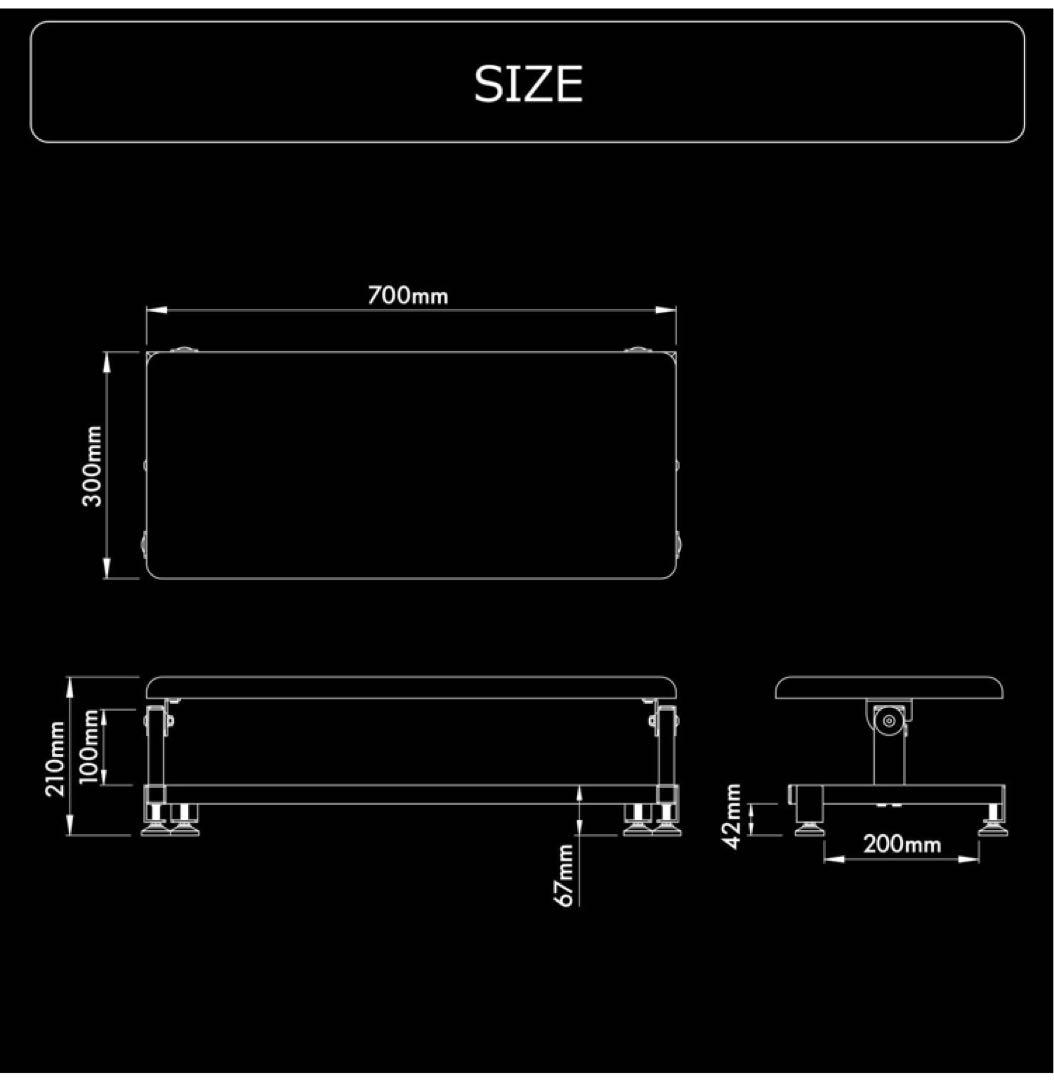 Bauhutteチルトフットレストワイド BFT-700-BK足置き台 ブラック