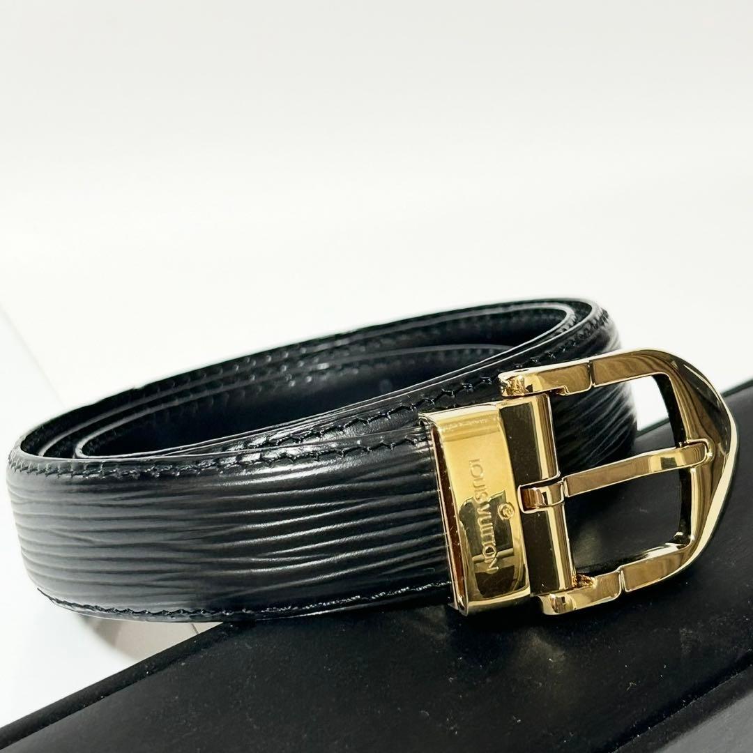美品 ルイヴィトン ベルト M6832 エピ サンチュール クラシック ブラック