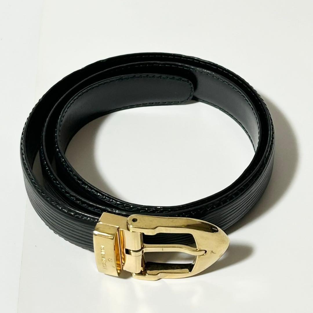 美品 ルイヴィトン ベルト M6832 エピ サンチュール クラシック ブラック