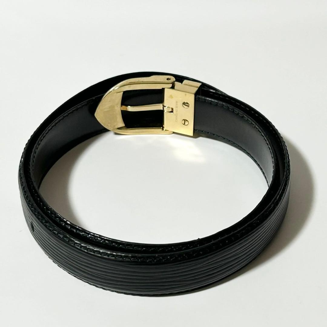 美品 ルイヴィトン ベルト M6832 エピ サンチュール クラシック ブラック