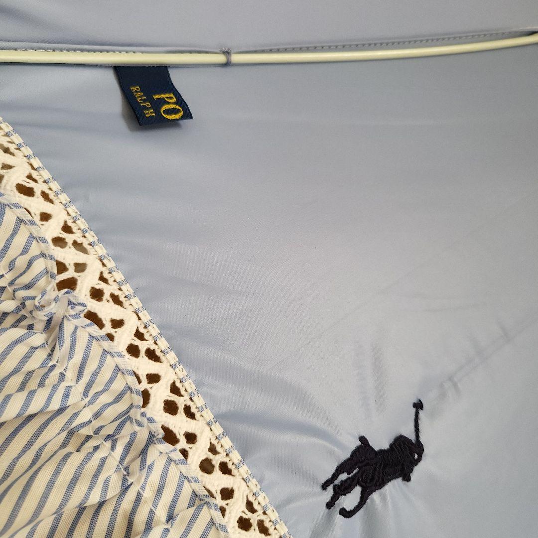 RALPH LAURENストライプ柄 晴雨兼用傘 ロゴ刺繍付き