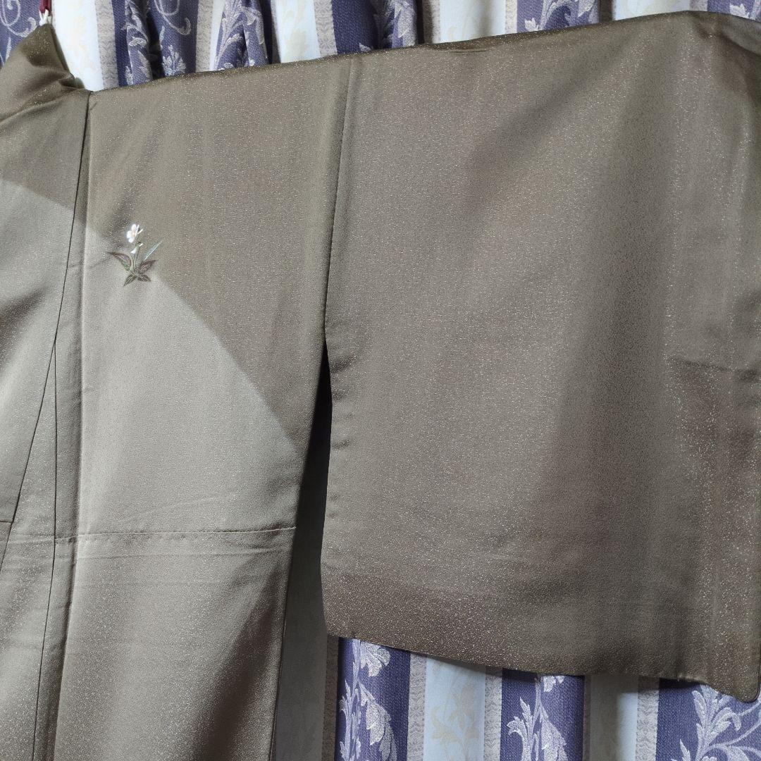 たま 未使用に近　正絹着物スミレりんどう花　袋帯 作家セット物