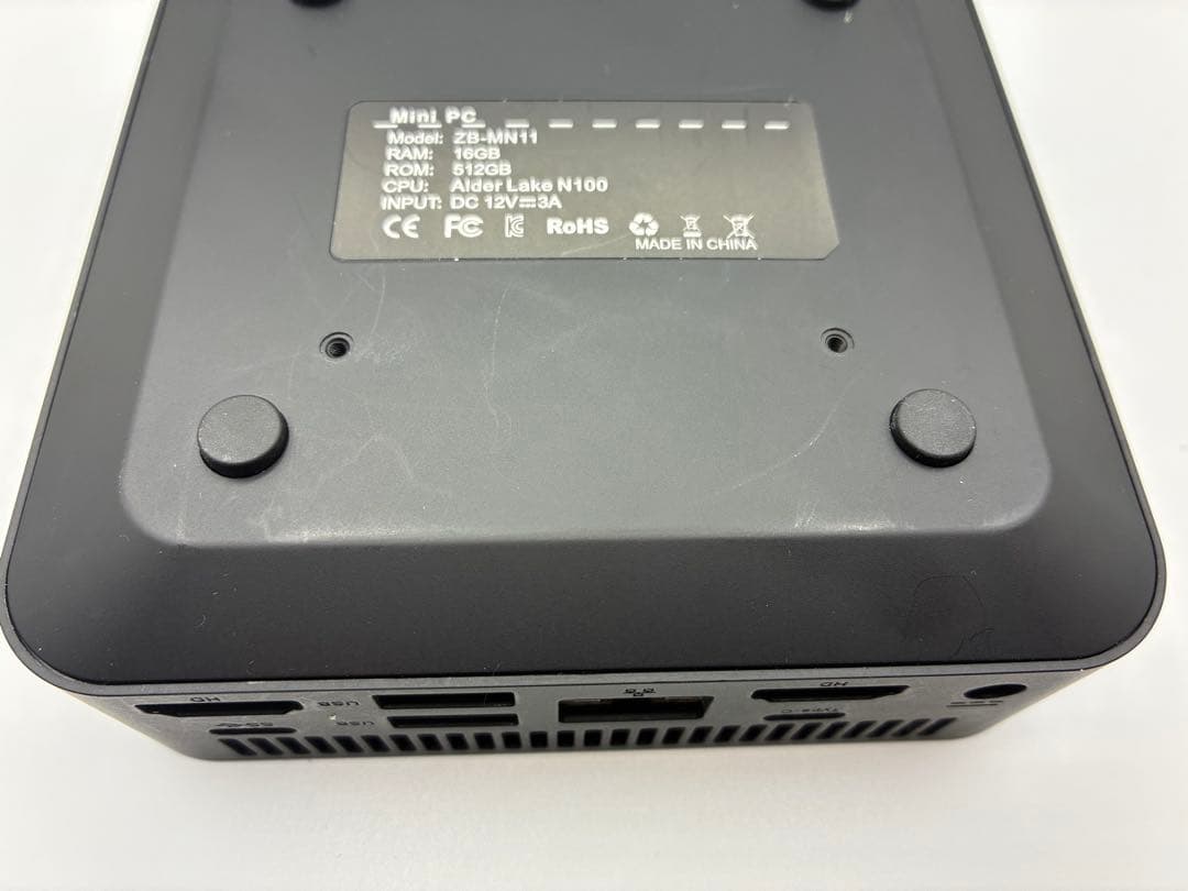ミニPC (N100、32GB RAM、512G SSD + 2TB SSD)