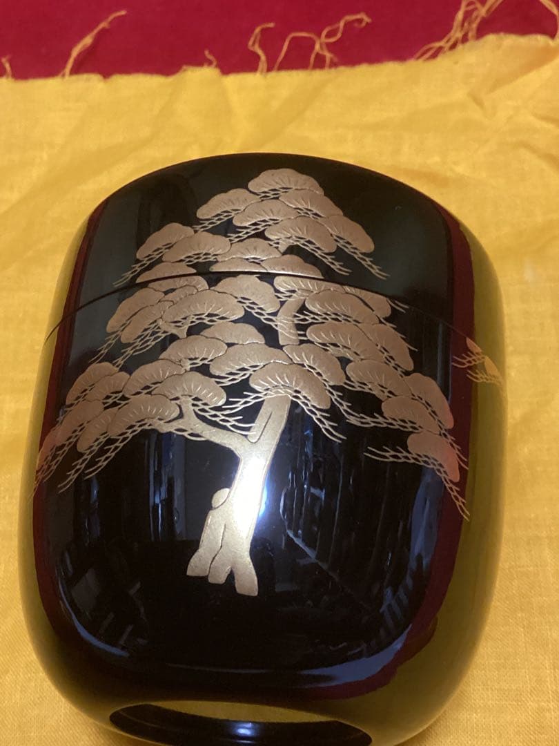 茶道具　大棗　山中塗　塩釜蒔絵　岡澤起幸