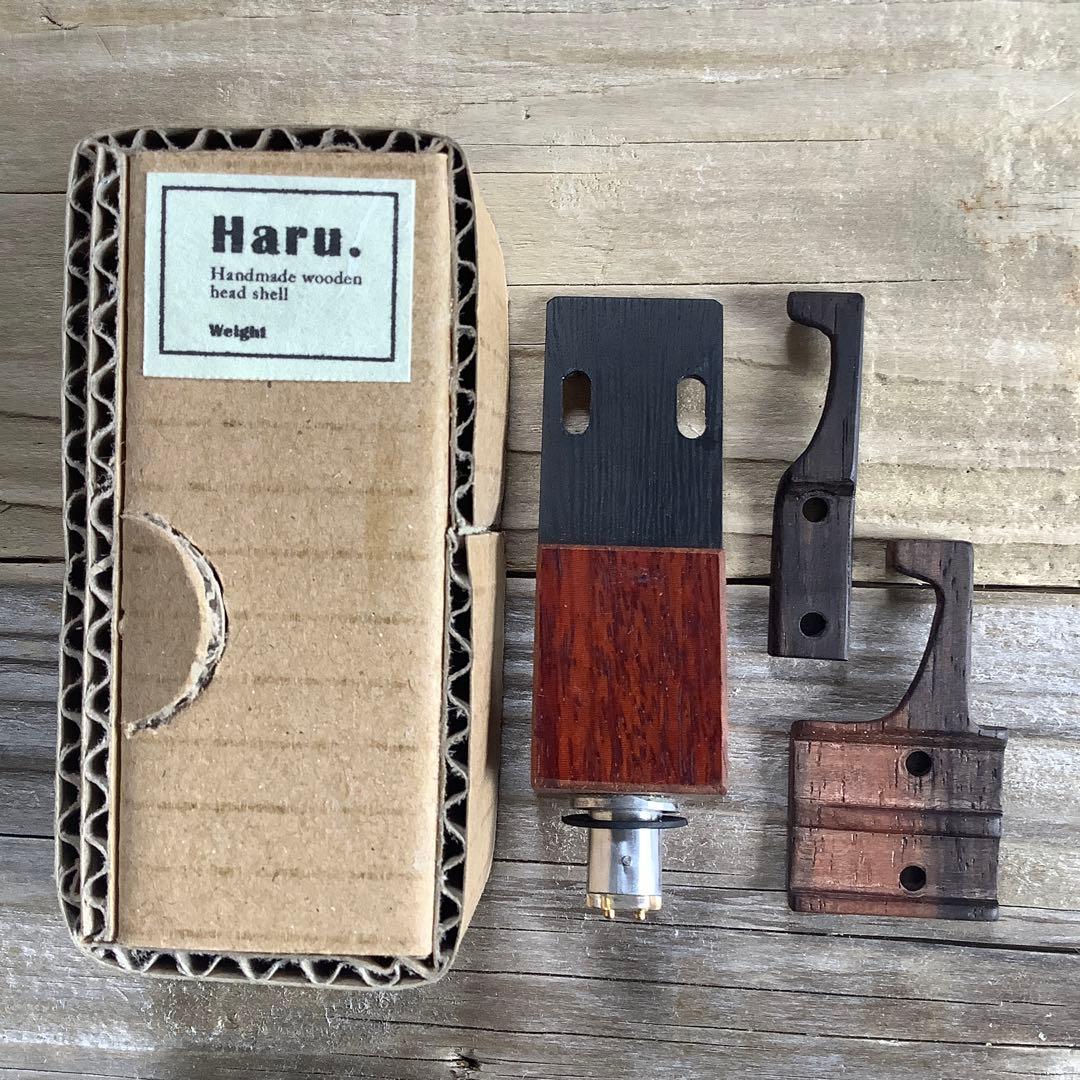 レコード関連機器、備長炭➕紫檀のヘッドシェル、黒檀の指掛け2本(約9g)