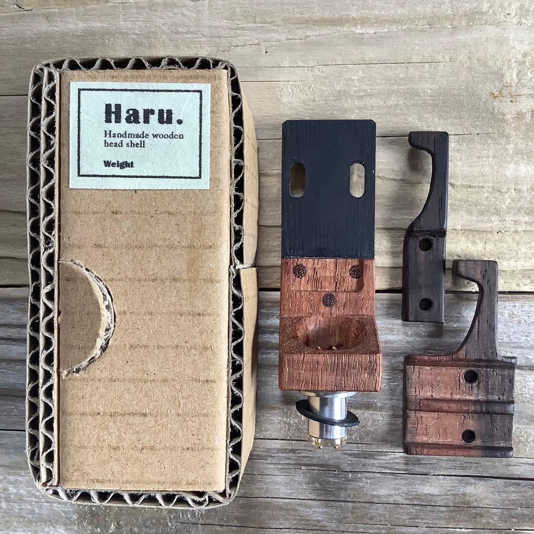 レコード関連機器、備長炭➕紫檀のヘッドシェル、黒檀の指掛け2本(約9g)