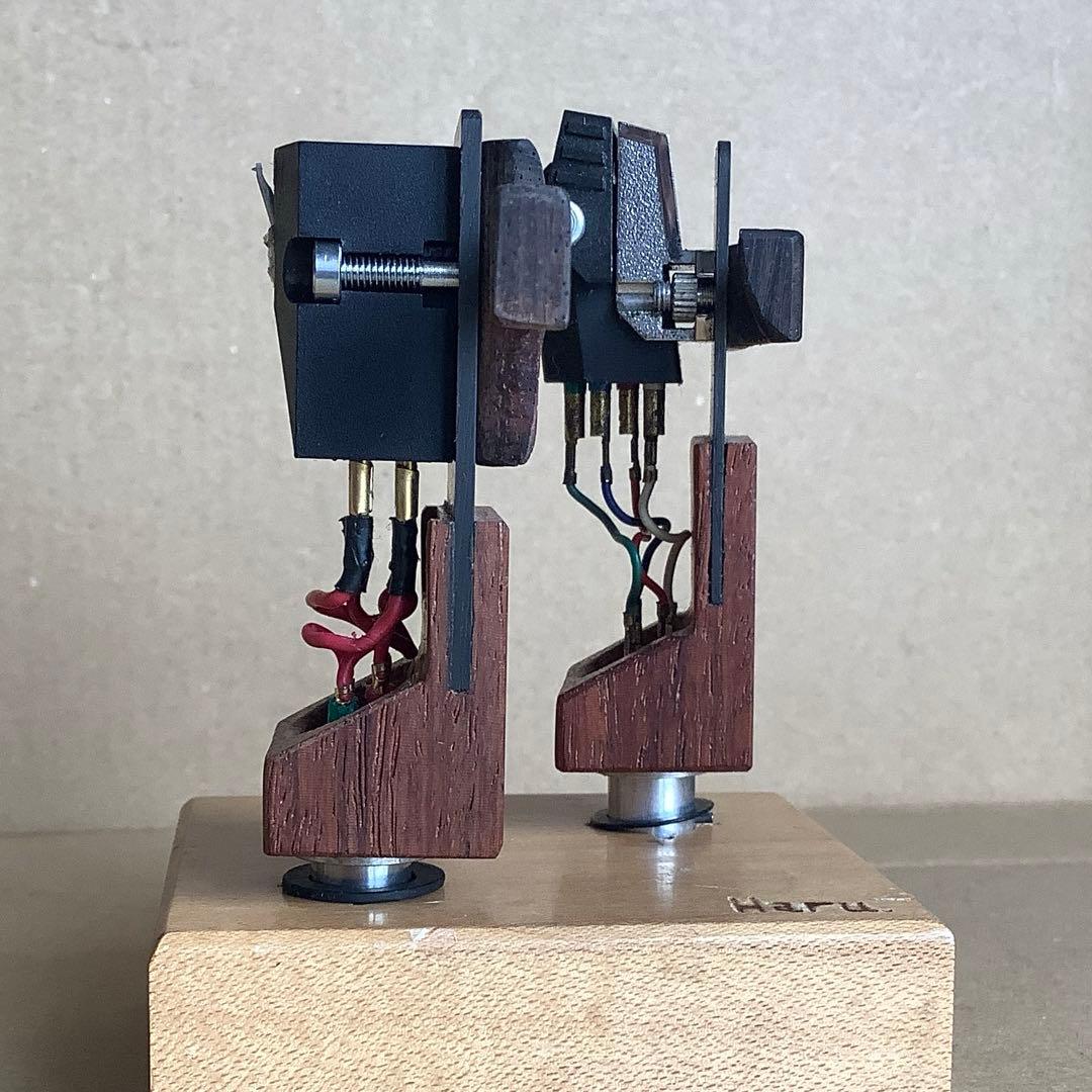 レコード関連機器、備長炭➕紫檀のヘッドシェル、黒檀の指掛け2本(約9g)