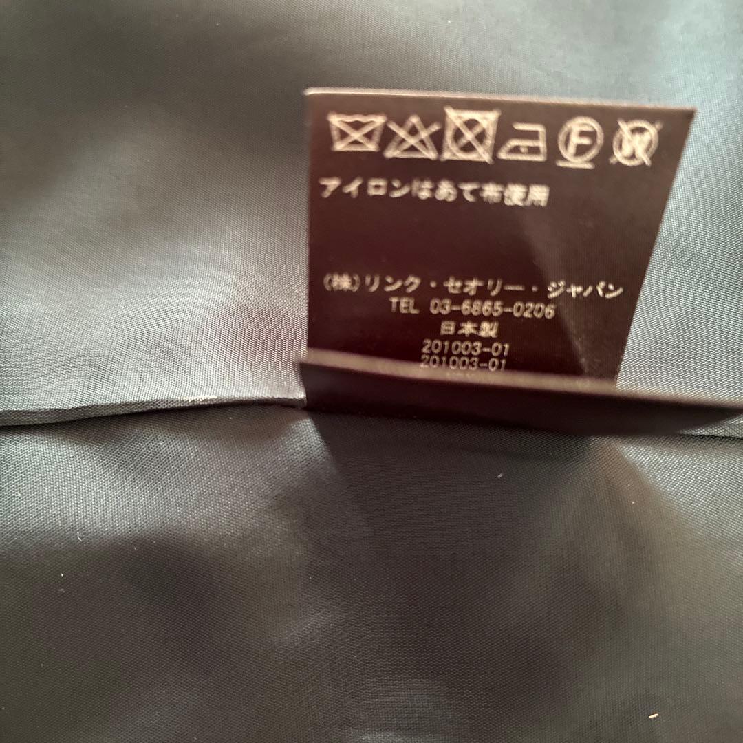 美品　Theoryノーカラージャケット ワンピーススーツ セットアップ ネイビー