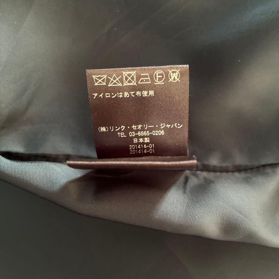 美品　Theoryノーカラージャケット ワンピーススーツ セットアップ ネイビー