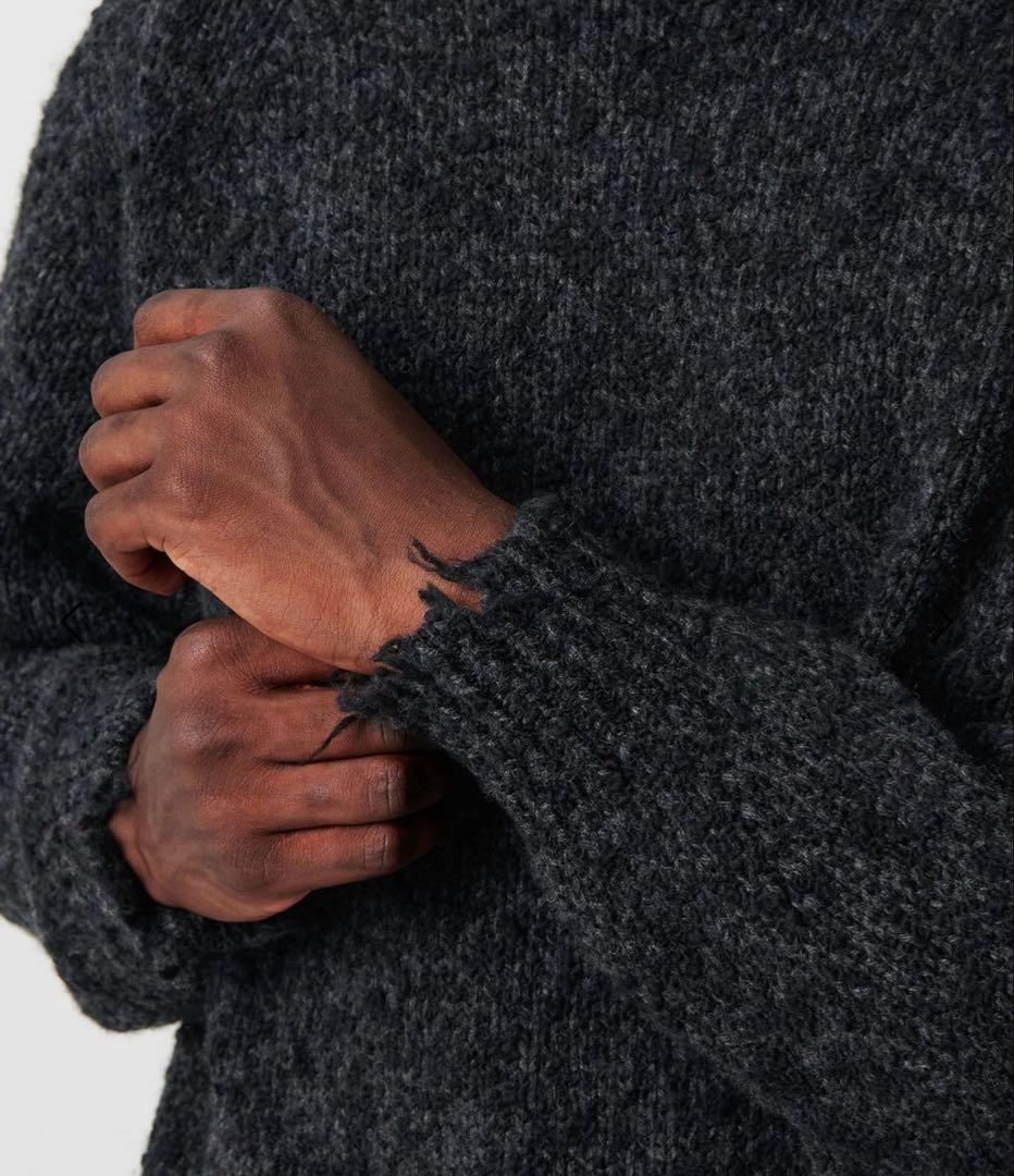 本日で削除します＜OWNESS＞ネップ クラッシュ クルーネック ニット